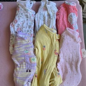 Baby girl zipper pj’s
